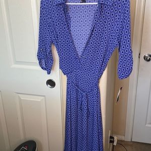 Blue Drawstring Dress